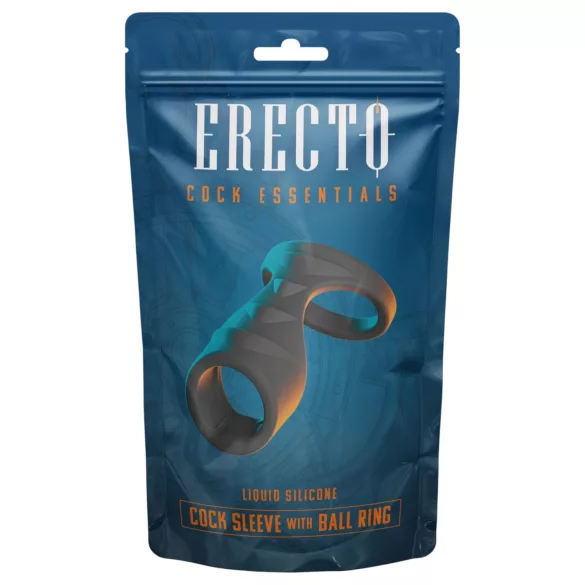 Erecto - пенис пръстен 2 в 1 - черен