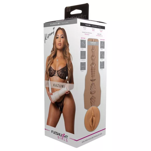 Fleshlight Kazumi Kumzumi - вагина от кибер кожа - натурален цвят