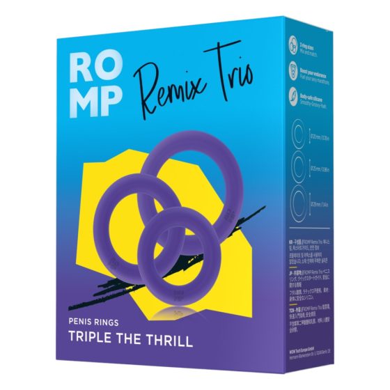 ROMP Remix Trio - Комплект пръстени за пенис - 3бр (лилав)