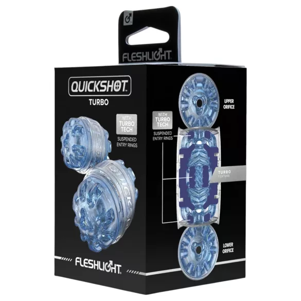Fleshlight Quickshot Turbo - мъжки мастурбатор за пътуване - син