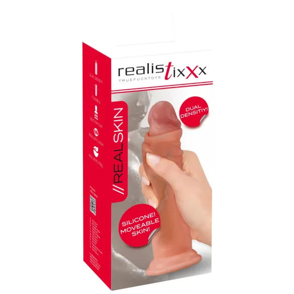 Realistixxx - реалистично дилдо - двуслоен - телесен цвят