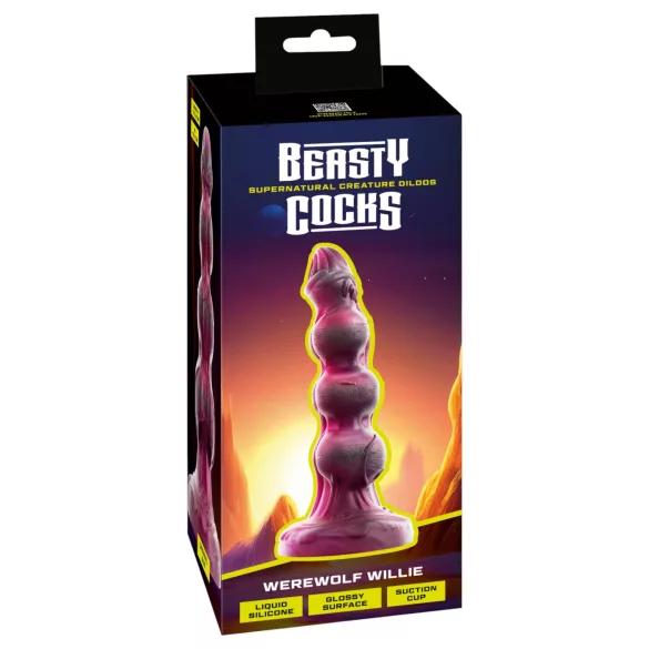 Beasty Cocks - Дилдо „Върколакът Уили“ с вендуза - бордо (21 см)