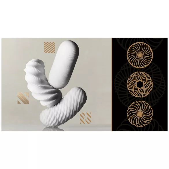 TENGA 3Dx Spiral - мастурбатор с релеф спирала (бял)
