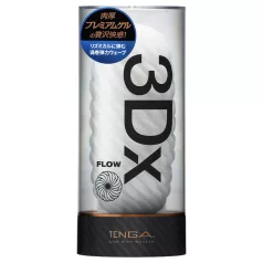   TENGA 3Dx Flow - мастурбатор с вълнообразен релеф (бял)