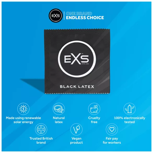 EXS Black - черни презервативи (48 бр.)