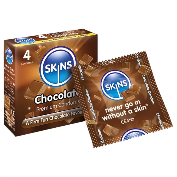 Skins - презерватив с шоколадов вкус - 4 броя