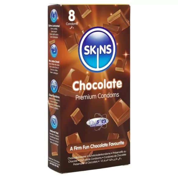Skins - презервативи с вкус на шоколад - 8 броя