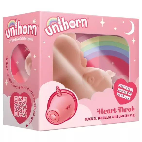 Unihorn Heart Throb - вибратор за клитор уникорн - презареждащ се - розов