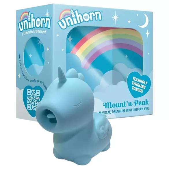 Unihorn Mount'n Peak - вибратор за клитор - еднорог - акумулаторен - син
