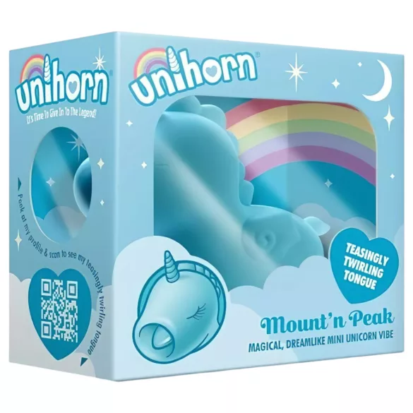 Unihorn Mount'n Peak - вибратор за клитор - еднорог - акумулаторен - син