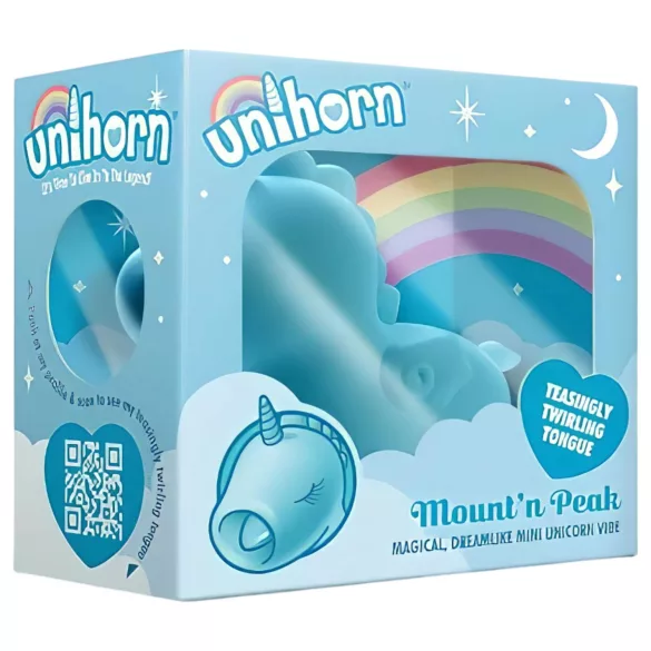 Unihorn Mount'n Peak - вибратор за клитор - еднорог - акумулаторен - син