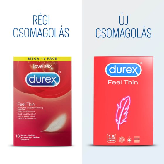 Durex Feel Thin - презерватив с реалистично усещане (18 бр.)
