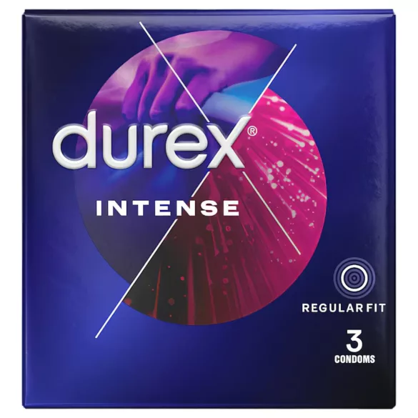 Durex Intense - оребрен и точков презерватив (3 бр.)