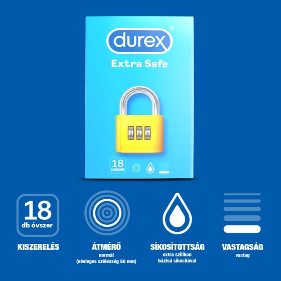 Durex Extra Safe - безопасен презерватив (18 бр.)