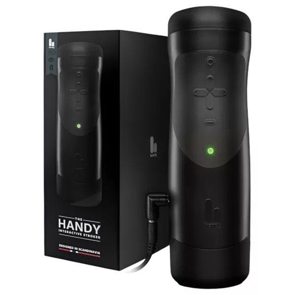 The Handy 1.1 - автоматичен мастурбатор с VR - черен - захранване от мрежата