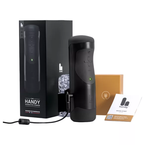 The Handy 1.1 - автоматичен мастурбатор с VR - черен - захранване от мрежата
