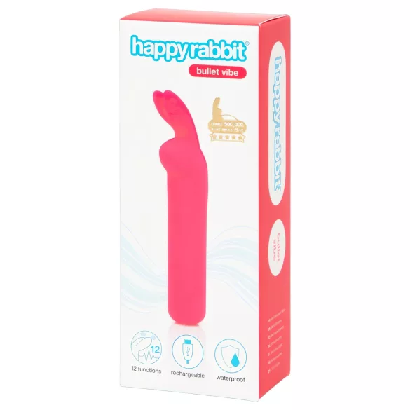 Happyrabbit - виброкуршум заезичени уши - акумулаторен - розов