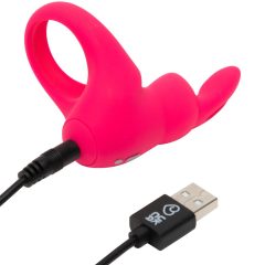   Happyrabbit Cock - вибриращ пенис пръстен на батерии (розов)