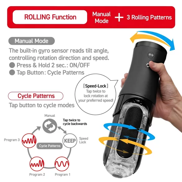 TENGA Flip 0 Electronic - автоматичен мастурбатор - черен