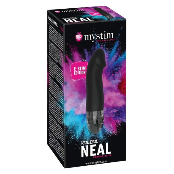 mystim Real Deal Neal E-Stim - акумулаторен електро вибратор (черен)