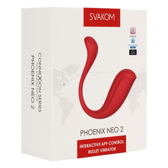 Svakom Phoenix Neo 2 - интелигентно вибриращо яйце (червено)