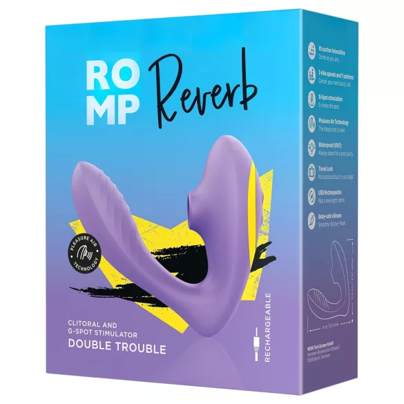 ROMP Reverb - вълнообразен 2-в-1 вибратор за G-точка (лилав)