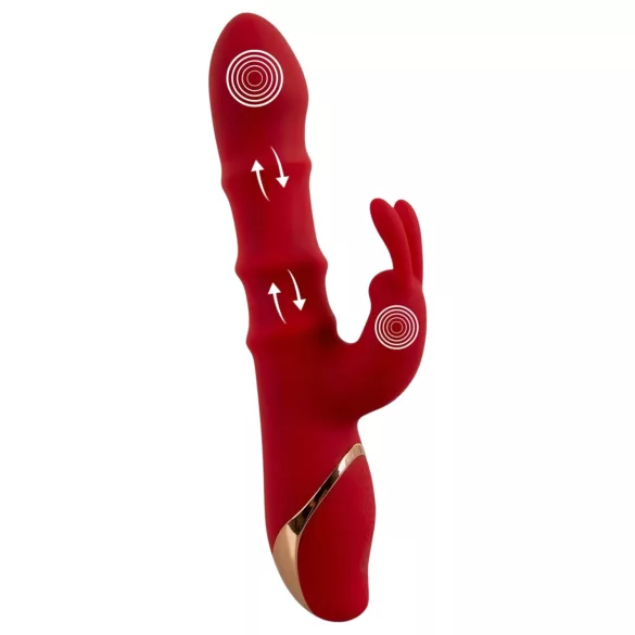 You2Toys Rabbit - вибратор с подвижен пръстен - червен