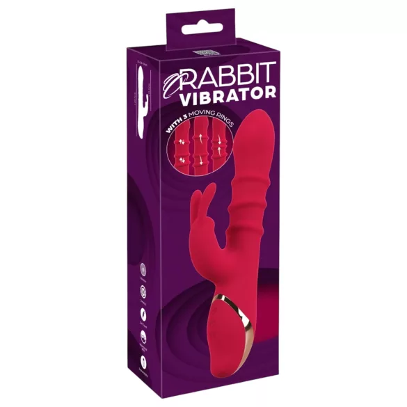 You2Toys Rabbit - вибратор с подвижен пръстен - червен