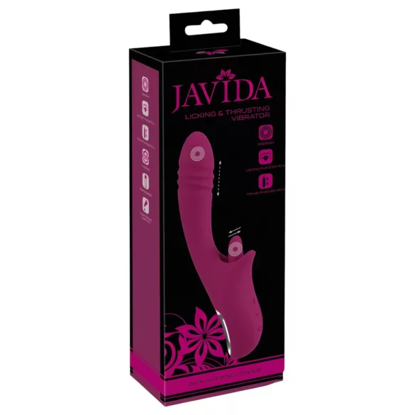 Javida - вибратор с въртящ се език и тласкаща функция - лилав