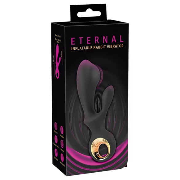 Eternal - вибратор с помпа и стимулатор на клитора - черен