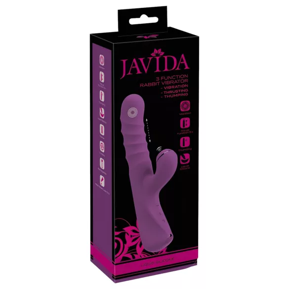Javida - вибратор за жени 3 в 1 заек - лилав