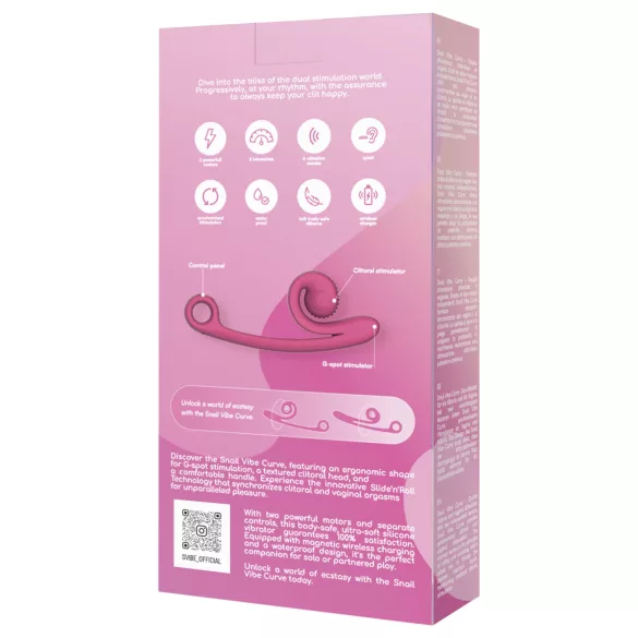 Snail Vibe Curve - 2 в 1 вибратор за клитор (розов)