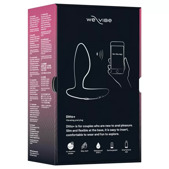 We-Vibe Ditto+ - Вибратор за анална стимулация с управление чрез приложение (черен)