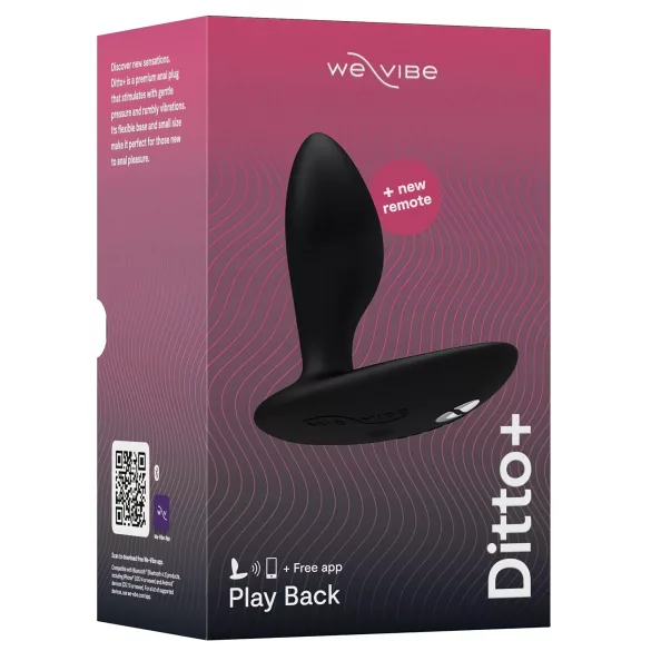 We-Vibe Ditto+ - Вибратор за анална стимулация с управление чрез приложение (черен)