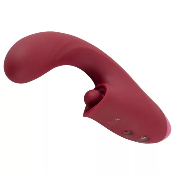 Javida - вибратор с езиче 3в1 - червен