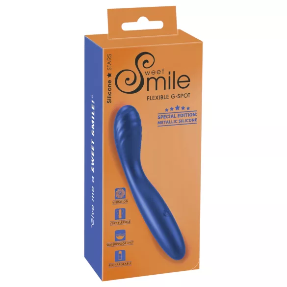 Smile - вибратор за G-точка - гъвкав - син