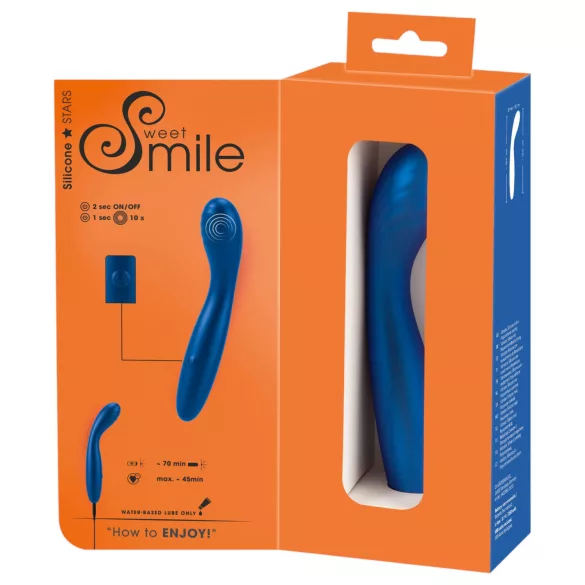 Smile - вибратор за G-точка - гъвкав - син