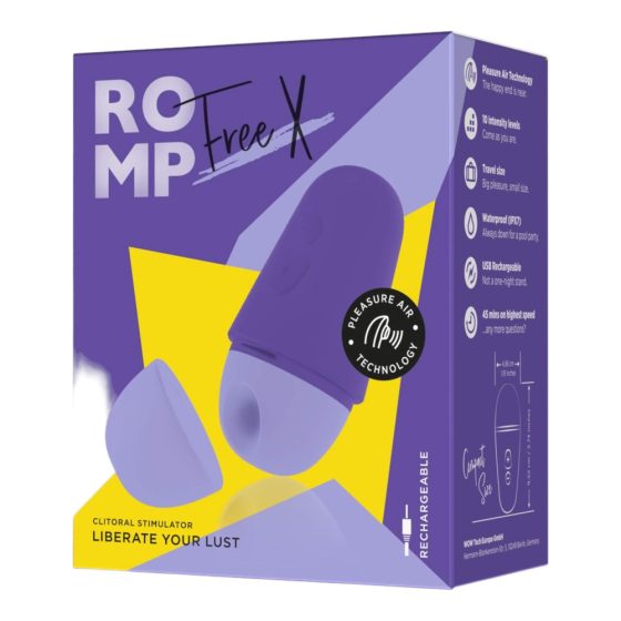 ROMP Free X - презареждащ се клиторен стимулатор с въздушни вълни (лилав)