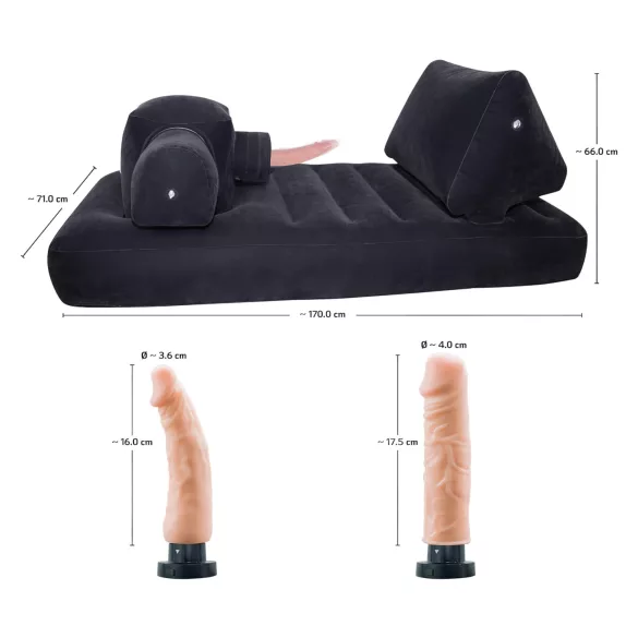 You2Toys Velvet Luxury - секс машина с вградено легло - черен