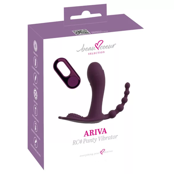 Beau Coeur Ariva - носим 3-в-1 вибратор бикини (лилав)