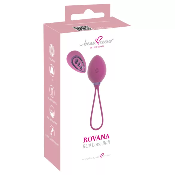 Beau Coeur Rovana - вибриращо яйце с дистанционно - лилаво