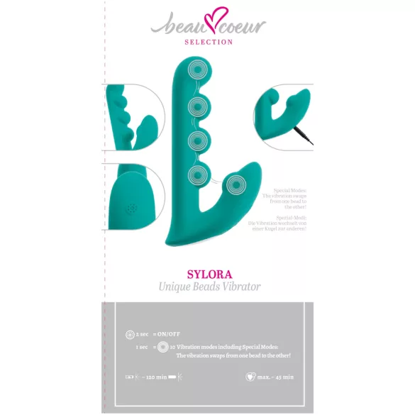 Beau Coeur Sylora - перлен 2-в-1 вибратор (зелен)