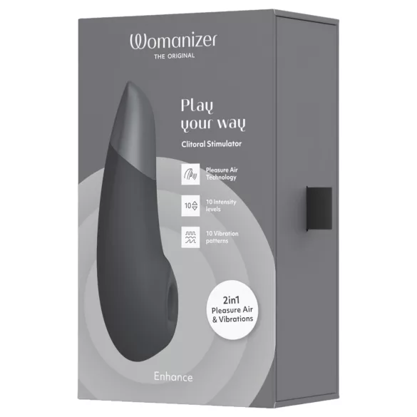 Womanizer Enhance 2в1 въздушно-вълнов клиторен стимулатор + вибратор (черен)
