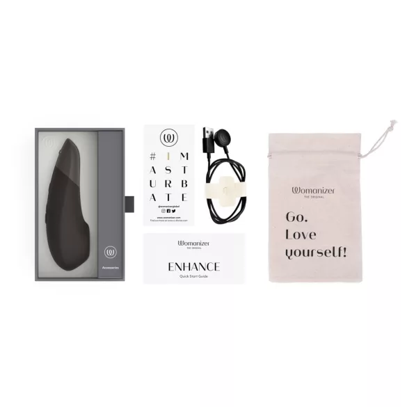 Womanizer Enhance 2в1 въздушно-вълнов клиторен стимулатор + вибратор (черен)