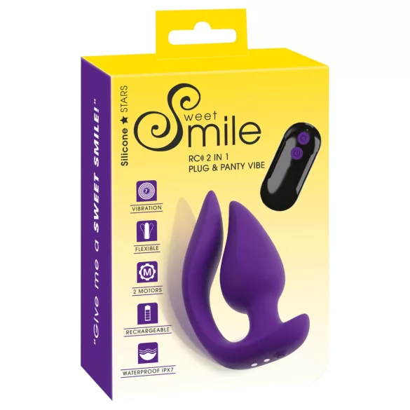 Smile - вибратор за анален и клиторен стимулатор 2в1 - лилав