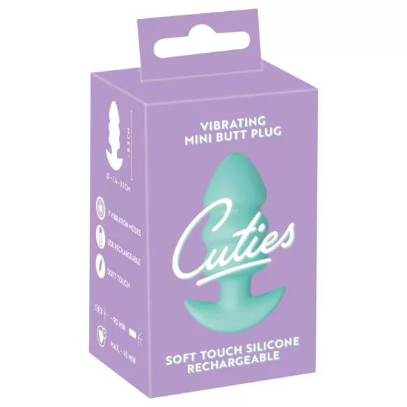 Cuties Mini - вибриращ анален плъг с топчета - зелен