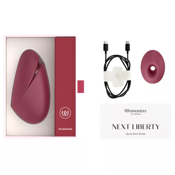 Womanizer Next Liberty - стимулатор за клитора с въздушни вълни (червен)