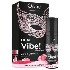   Orgie Dual Vibe - унисекс течен вибратор - ягода - джин тоник (15ml)