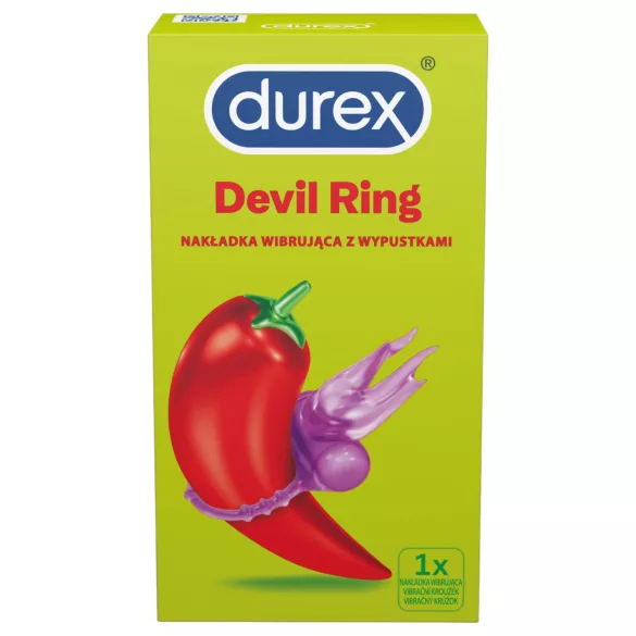Durex Little Devil - вибриращ пръстен за пенис - лилав
