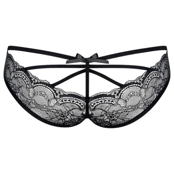 Obsessive Frivolla - пикантни дамски дантелени бикини - черни - L/XL